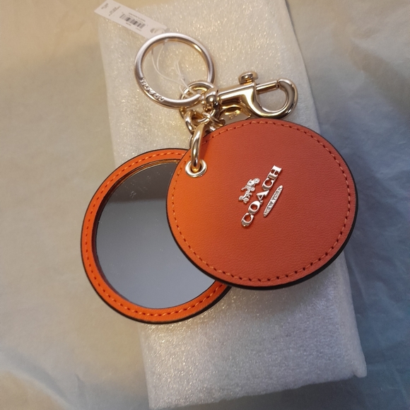 Coach Accessories - New Coach Tote Charm/Mirror In Orange Color NWT